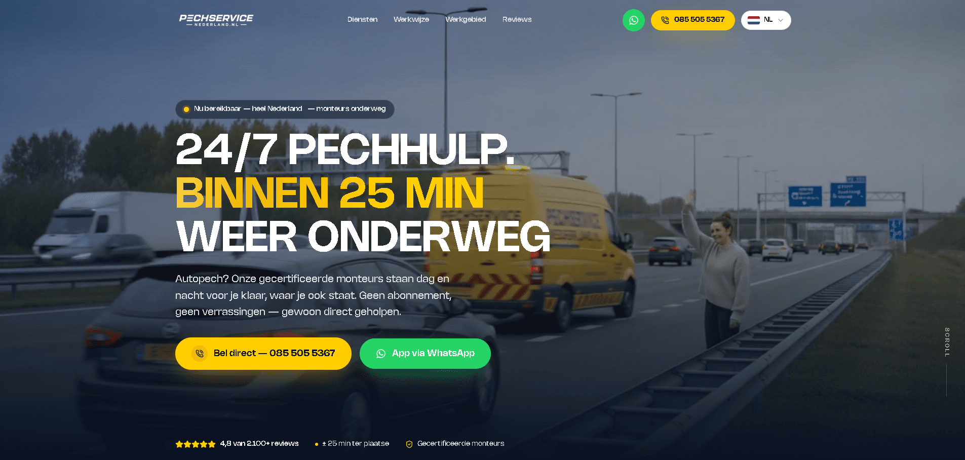 Screenshot van PechserviceNederland